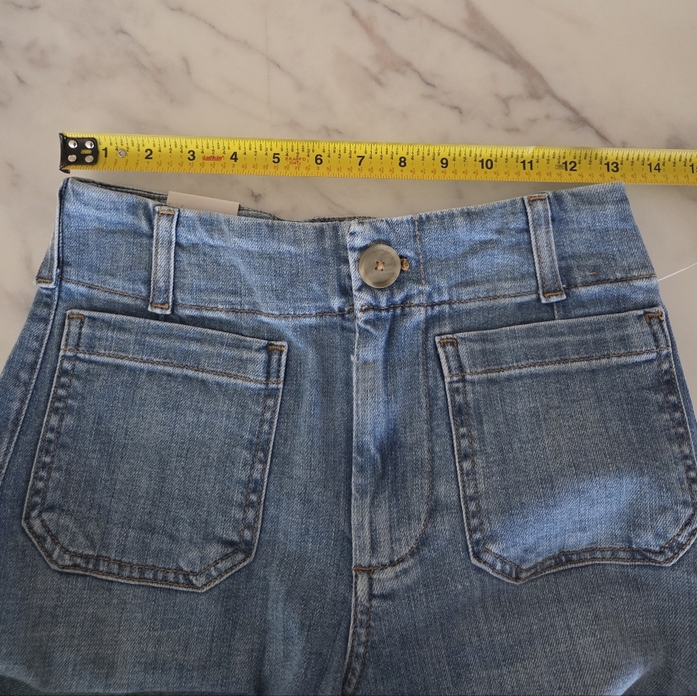 Maeve Colette Crop High Rise Wide Leg Anthropologie Denim Jeans Medium Wash - Picture 5 of 11